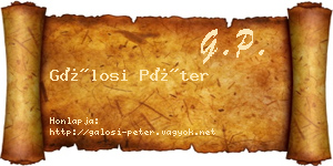 Gálosi Péter névjegykártya